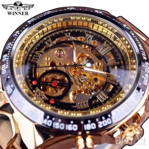 Winner - луксозен мъжки мъжки автоматичен часовник с видим механизъм, снимка 3 - Мъжки - 54166608