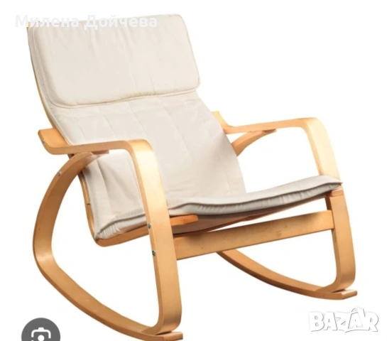 БЯЛ ЛЮЛЕЕЩ ФОТЬОЙЛ, снимка 3 - Дивани и мека мебел - 53705724