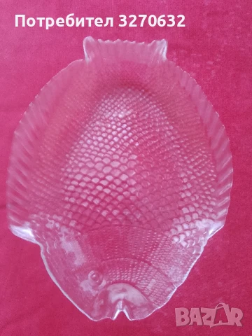 Комплект стъклени подноси/плата/ във формата на риби. Състои се от четири части, снимка 3 - Форми - 51425745