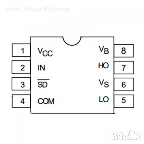 IR2104 MOSFET / IGBT драйвер за мостови и полумостови инвертори, снимка 2 - Друга електроника - 35377361