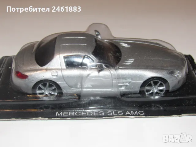 1/43 IXO / Deagostini MERCEDES SLS AMG метална количка за колекционери, снимка 4 - Колекции - 48668453