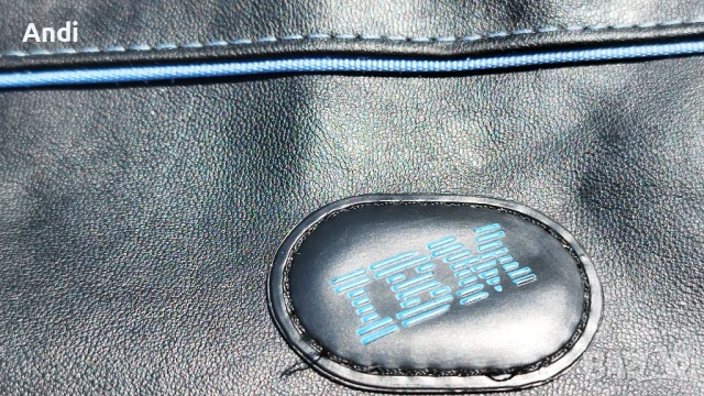 Кожено куфарче - чанта за лаптоп с лого на IBM, 16-17” използвана