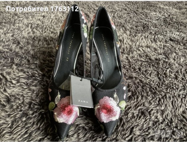 Zara обувки с ток, 38 номер, но по-скоро 37,умалени, нови с етикет, снимка 5 - Дамски обувки на ток - 37729546