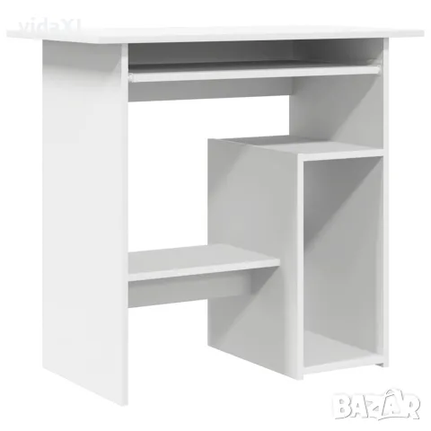 vidaXL Бюро, бяло, 80x45x74 см, инженерно дърво