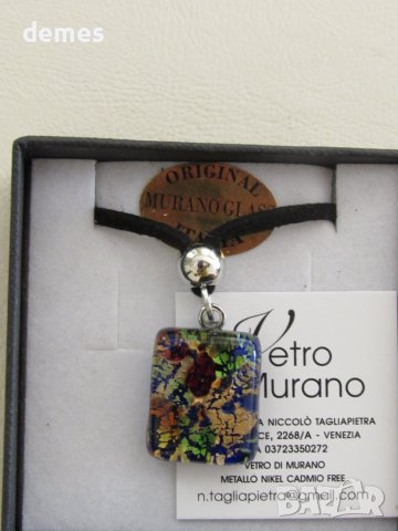 Ръчно изработено колие от стъкло Мурано, Венеция, снимка 3 - Колиета, медальони, синджири - 39689447