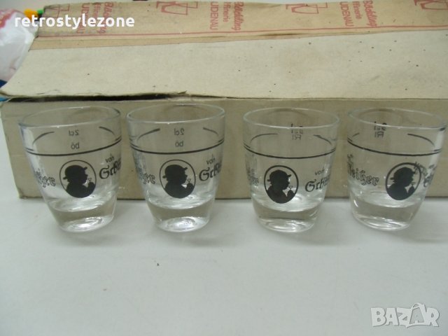 № 5617 стари малки стъклени чашки за шотове   - комплект 24 броя  - неизползвани , снимка 2 - Чаши - 34176342