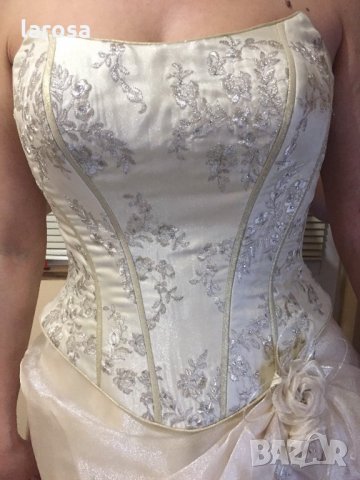 Сватбена,Булчинска(бална) рокля цвят шампанско, снимка 1