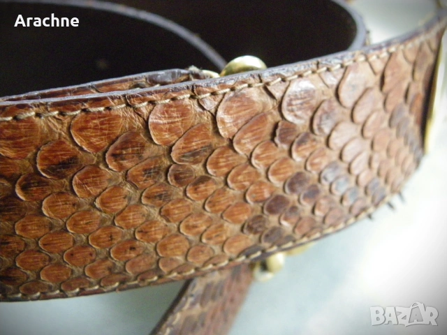 Дамски колан от кожа на бирмански питон, снимка 3 - Колани - 44294192