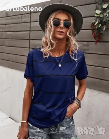 Дамска тениска с къс ръкав и кръгло деколте, 5цвята , снимка 4 - Тениски - 41580646