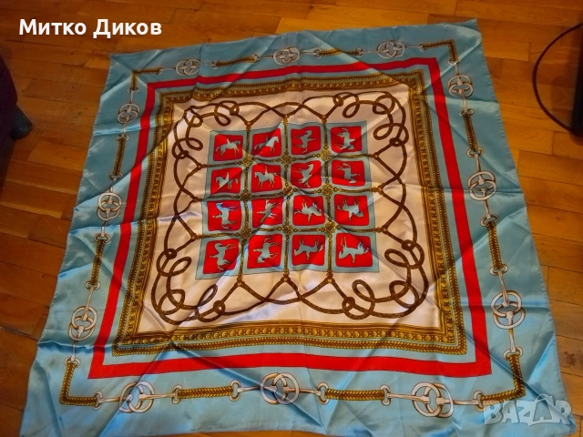 винтидж шал с конски мотиви Japan Norma Dori