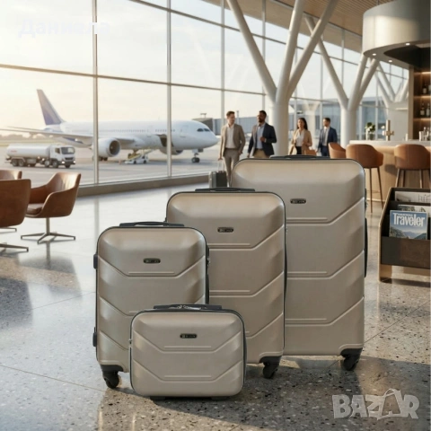 Комплект луксозни куфари 4 в 1 – ABS твърд корпус, кодирана ключалка и 4 двойни колела, снимка 3 - Други стоки за дома - 53891741