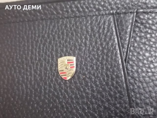 Качествен черен кожен калъф органайзер с релефна емблема на Порше Porsche, снимка 5 - Аксесоари и консумативи - 35627303