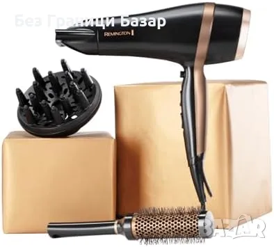 Нов Подаръчен комплект сешоар 2100W с дифузер и аксесоари Remington, снимка 4 - Сешоари - 48165446