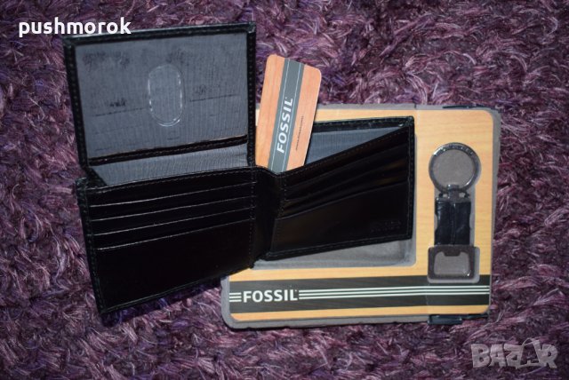 FOSSIL мъжки кожен портфейл - подаръчен комплект, снимка 8 - Портфейли, портмонета - 39727583