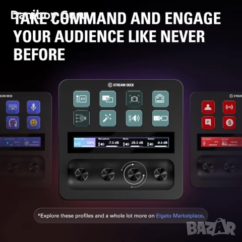 Elgato Stream Deck +, аудио миксер, продуцентска конзола и студиен контролер за създатели, снимка 4 - Друга електроника - 52407821