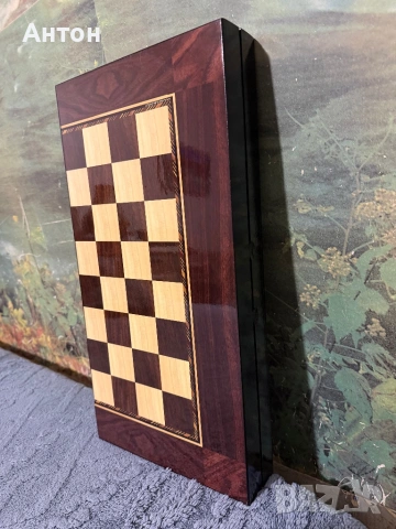 Шах и табла от дърво метални фигури., снимка 8 - Колекции - 53988607