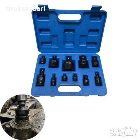 Ударни адаптери и карета за гедоре 11 части HAWEK CR-MO, снимка 2 - Аксесоари и консумативи - 53905958