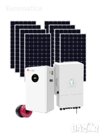 Автономна соларна система 12 kW + инвертор Deye 12 kw + 16 kwh литиева батерия - Монофазна