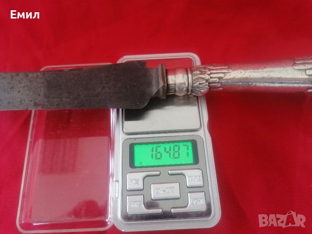 Антикварен сребърен нож , снимка 6 - Колекции - 36659290