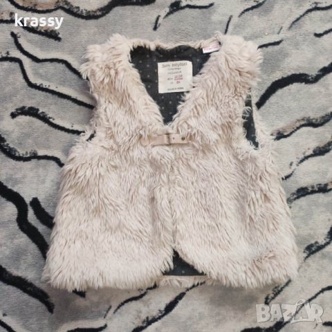 Детско пухено розово елече Zara (12-18 месеца)