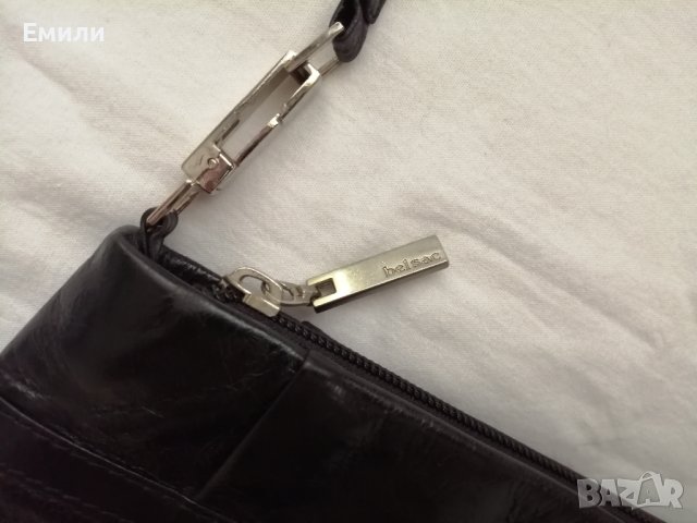 Подарък при поръчка над 25 лв - belsac дамска кожена чанта за рамо в черен цвят, снимка 7 - Чанти - 44340663
