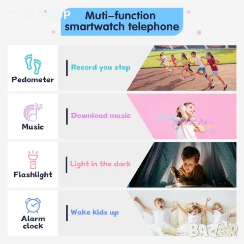 Смарт детски часовник -телефон X53, sim карта, снимка 4 - Кенгура и ранички - 48804983