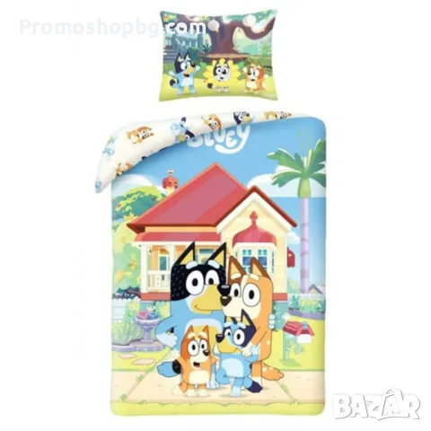 Детски спален комплект Bluey, 100% памук, 2 части, 140x200 см