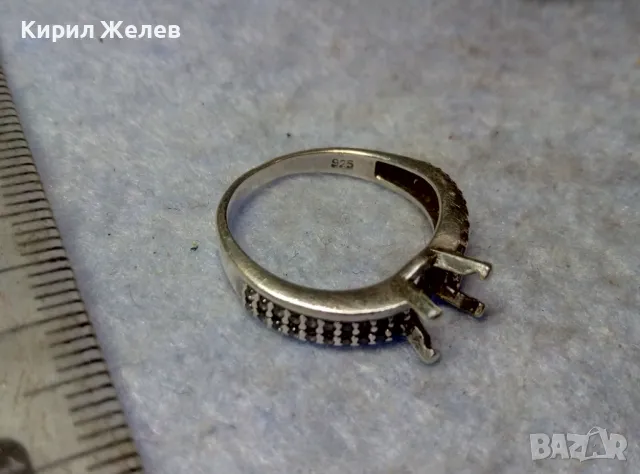 СРЕБЪРЕН ПРЪСТЕН Тип ГОДЕЖЕН СРЕБРО 925 с ЦИРКОНИ и ГНЕЗДО За ВГРАЖДАНЕ на СКЪПОЦЕНЕН КАМЪК 49719, снимка 2 - Пръстени - 49757633