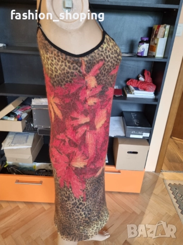 Рокля с есенни мотиви Marc Cain, размер М, снимка 5 - Рокли - 51866619