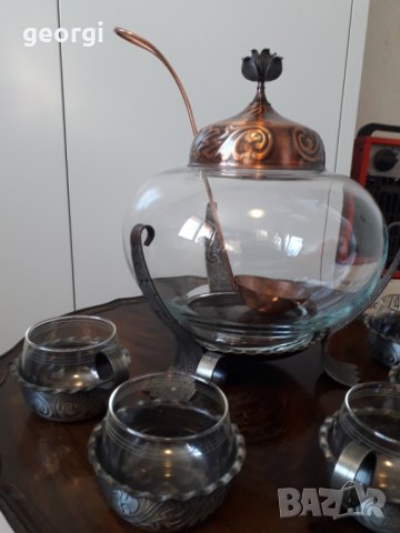 Немска купа за пунш с метален обков и шест чаши, снимка 7 - Сервизи - 31761872