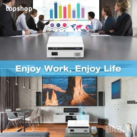 НОВ,ПЪЛЕН КОМПЛЕКТ, ТЕСТВАН, ПЕРФЕКТЕН проектор TOPVISION T26L, Native 1080P Full HD, 7500 Lumen..., снимка 4 - Плейъри, домашно кино, прожектори - 50501568