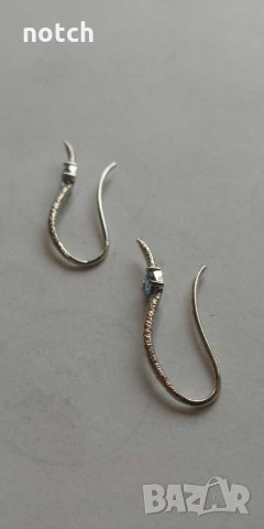 Обеци бяло злато с естествен топаз, снимка 3 - Обеци - 29192454