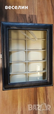 Луксозна кутия за 10 часовника от еко кожа, снимка 2 - Мъжки - 53228525