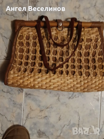 стара плетена бамбукова чанта , снимка 2 - Антикварни и старинни предмети - 54146127