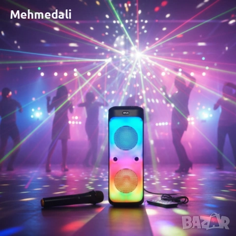 🎤 Караоке тонколона 40W с Bluetooth, микрофон и дистанционно управление, снимка 5 - Караоке - 53159093