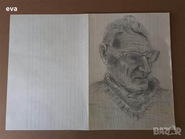 Картина Портрет на Йордан Радичков 80те години 1, снимка 4 - Картини - 34134576