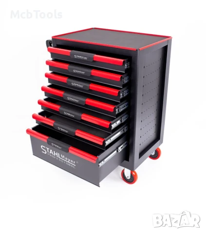Празен шкаф за инструменти със 7 чекмеджета StahlMayer Red Line, снимка 2 - Други инструменти - 51109120