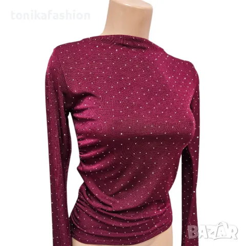 Блуза с камъчета , снимка 2 - Блузи с дълъг ръкав и пуловери - 48613655