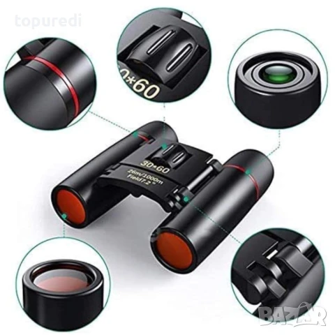 КОМПАКТЕН БИНОКЪЛ SAKURA 30X60, снимка 7 - Оборудване и аксесоари за оръжия - 50643816