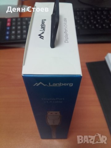 Чисто нов кабел Lanberg Displayport V1.4 Cable M-M 1mt, снимка 4 - Кабели и адаптери - 40794871