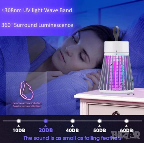 Преносима лампа срещу комари, с акумулаторна батерия, снимка 6 - Други стоки за дома - 52062470