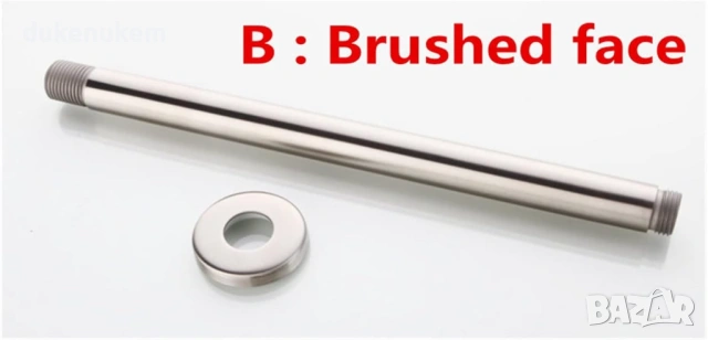 Таванно рамо за душ 30 см – кръгло, Brushed покритие, снимка 2 - Други стоки за дома - 53121366