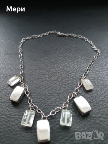 Красиво италианско сребърно колие,38 см.