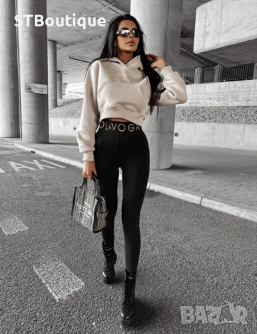 🩶 Дамски оверсайз бежов суичър с принт  – STBoutique 🩶, снимка 4 - Суичъри - 52281302