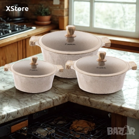 Готварски комплект касероли PEARL SERIES Lexical – Лукс, ефективност и стил в кухнята, снимка 4 - Съдове за готвене - 52507369