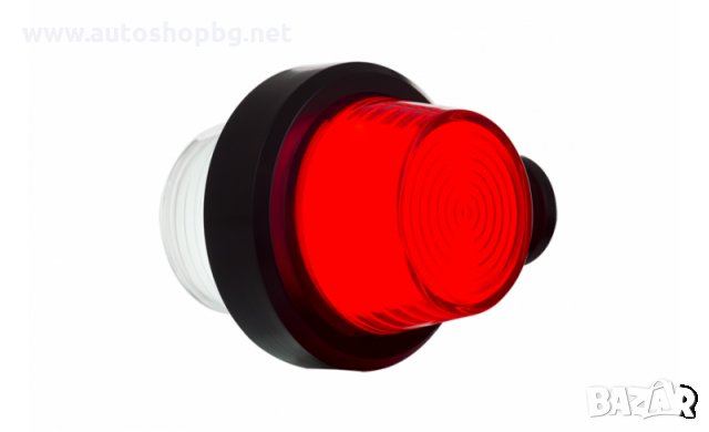 Рогче късо - бяло / червено - NEON - LED