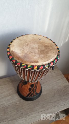Тарамбука/Джембе от масивно дърво и естествена кожа, снимка 7 - Антикварни и старинни предмети - 42826704