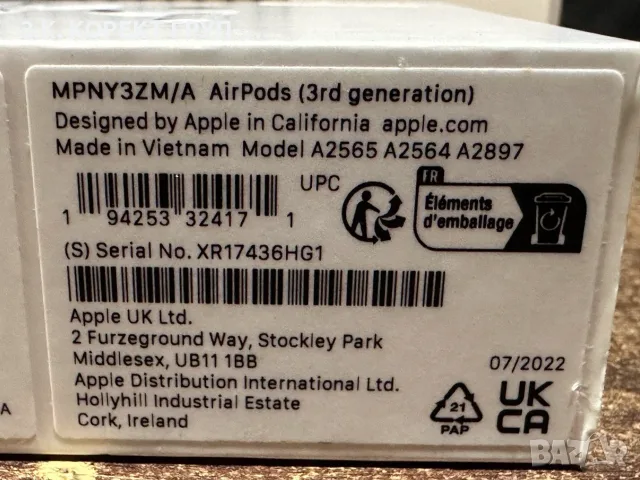 Apple AirPods 3rd Generation – оригинални, снимка 5 - Bluetooth слушалки - 55993609