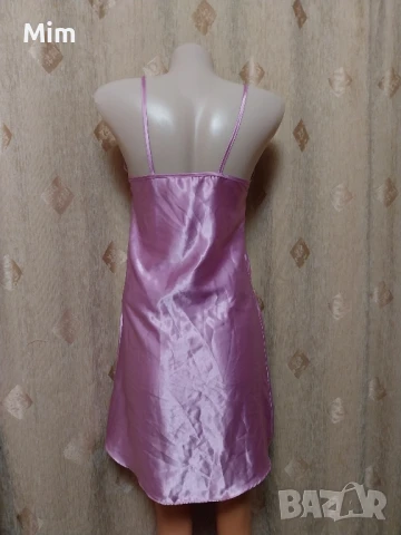 S Розова сатенена нощница , снимка 2 - Нощници - 50789640