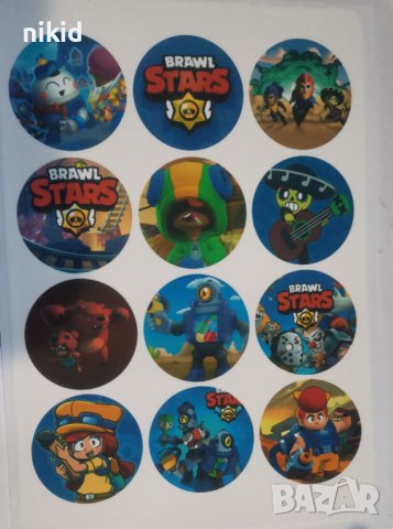 Брау Старс Brawl Stars Бролстарс ядивни вафлена хартия фондан фонданова украса торта ядлива принт